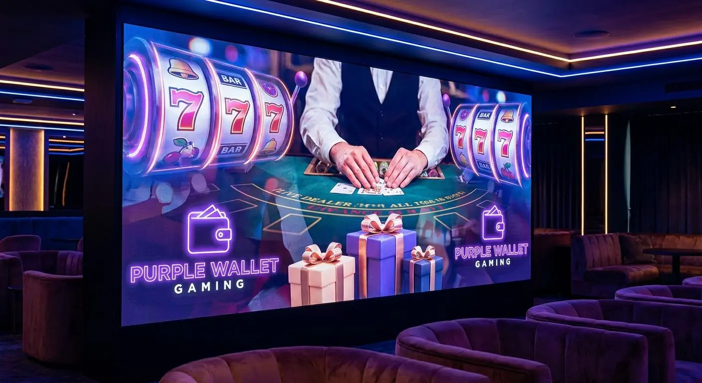 Spielauswahl und Boni mit Skrill Collage aus Spielauswahl, Live-Tisch und Bonussymbolen mit Wallet-Akzenten